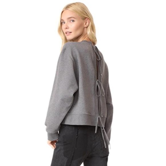 Alexander Wang Tops - Alexander Wang Tie Back Heather Gray Sweatshirt RARE